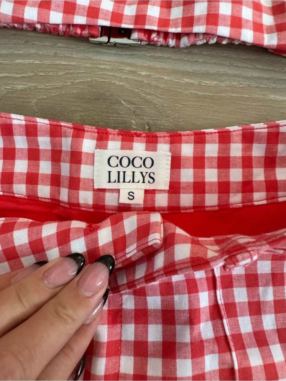 Red Gingham Puff-Sleeve Crop Top & Matching High-Waist Bermudas